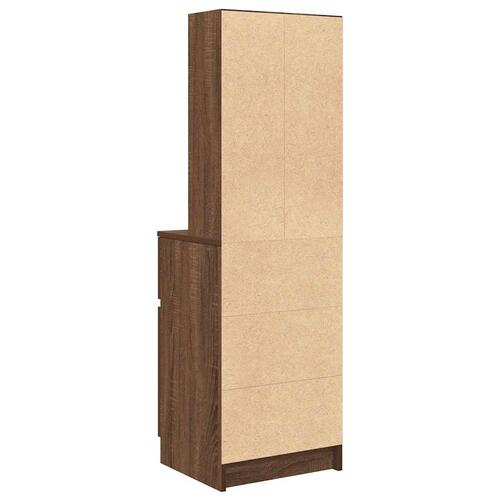 Sengebord 39x35x125 cm konstrueret træ brunt egetræ