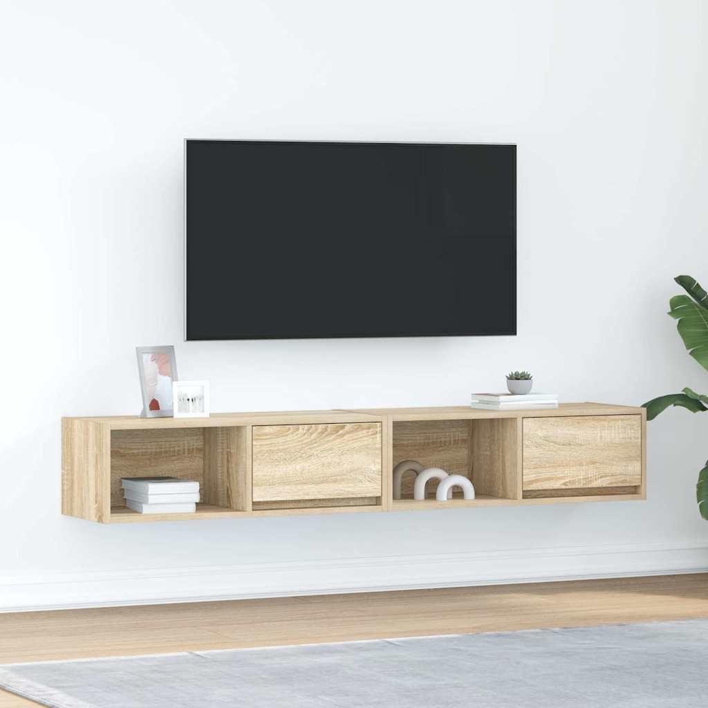 Tv-Bord 60X31X25,5 Cm Konstrueret Træ - 2 / 80 cm / Sonoma-eg