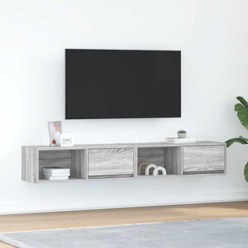 Tv-borde 2 stk. 80x31x25,5 cm konstrueret træ grå sonoma-eg