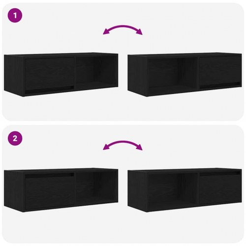 Tv-borde 2 stk. 80x31x25,5 cm konstrueret træ sort egetræsfarve