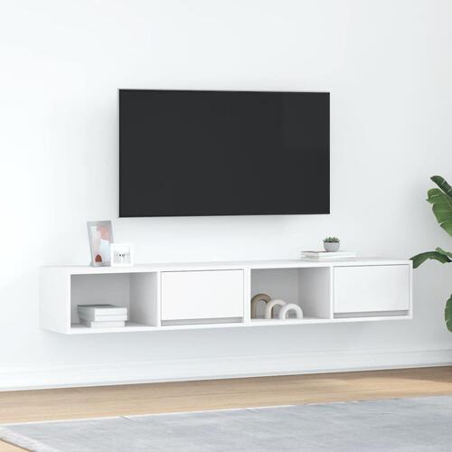 Tv-borde 2 stk. 80x31x25,5 cm konstrueret træ hvid