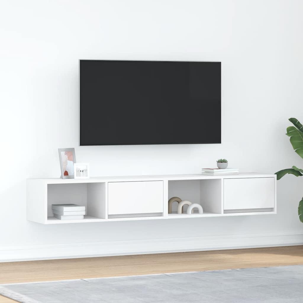 Tv-borde 2 stk. 80x31x25,5 cm konstrueret træ hvid