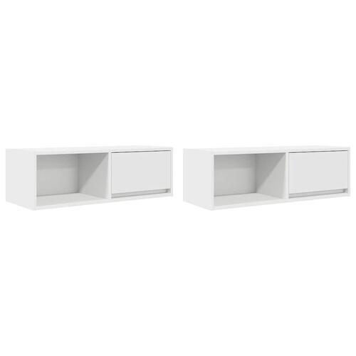 Tv-borde 2 stk. 80x31x25,5 cm konstrueret træ hvid