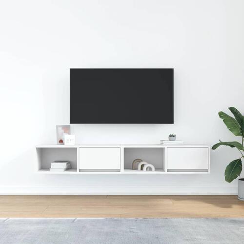 Tv-borde 2 stk. 80x31x25,5 cm konstrueret træ hvid