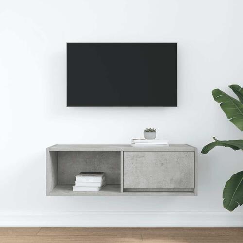 Tv-bord 80x31x25,5 cm konstrueret træ betongrå