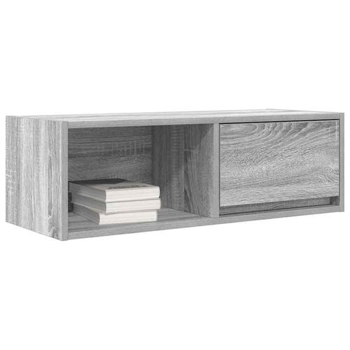 Tv-bord 80x31x25,5 cm konstrueret træ grå sonoma-eg