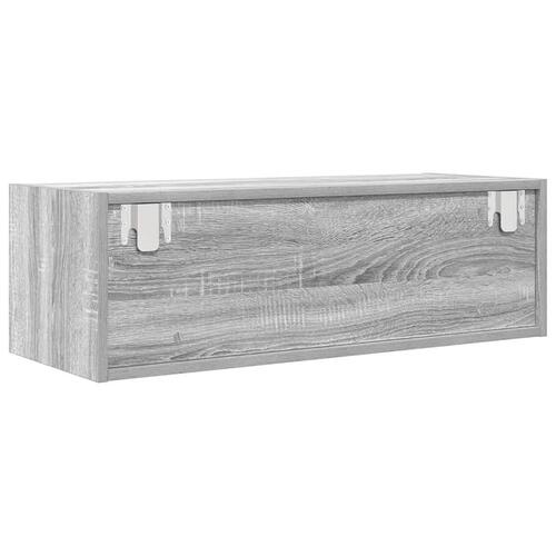 Tv-bord 80x31x25,5 cm konstrueret træ grå sonoma-eg