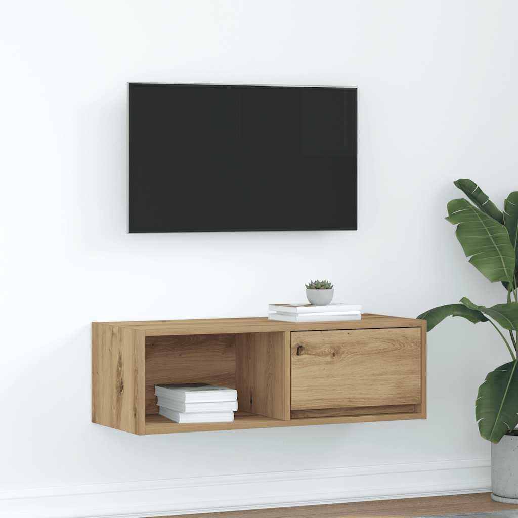 Tv-bord 80x31x25,5 cm konstrueret træ kunsteg