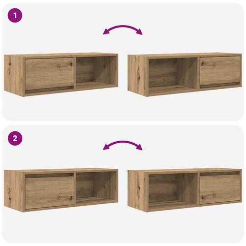Tv-bord 80x31x25,5 cm konstrueret træ kunsteg