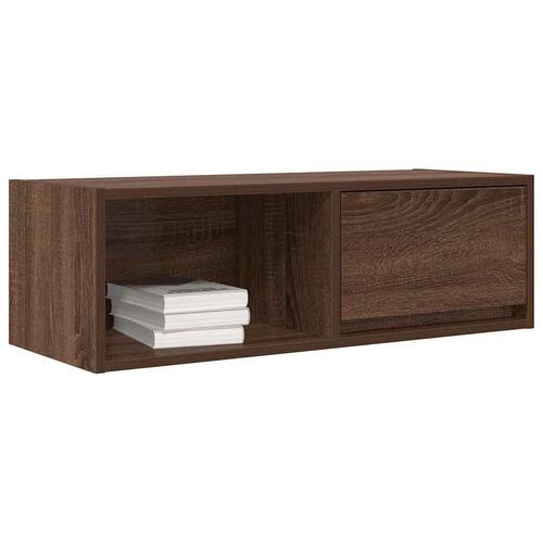 Tv-bord 80x31x25,5 cm konstrueret træ brun egetræsfarve