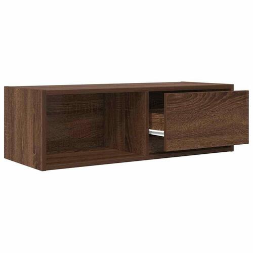 Tv-bord 80x31x25,5 cm konstrueret træ brun egetræsfarve