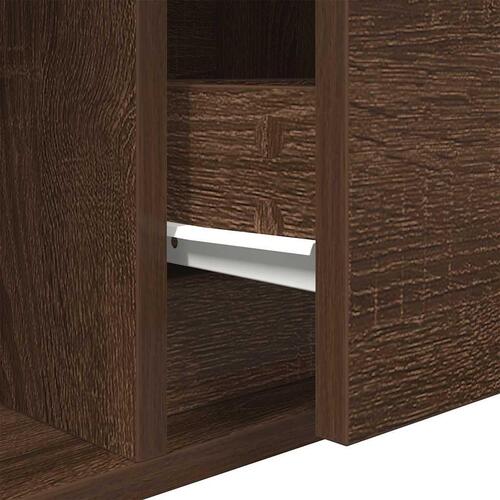 Tv-bord 80x31x25,5 cm konstrueret træ brun egetræsfarve
