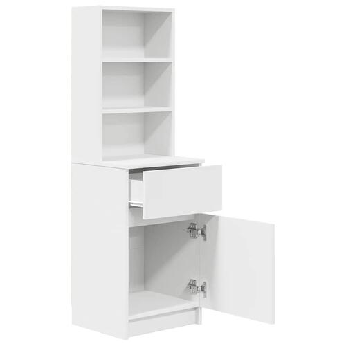 Sengebord 39x35x125 cm konstrueret træ hvid