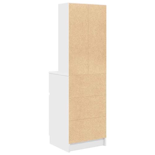 Sengebord 39x35x125 cm konstrueret træ hvid