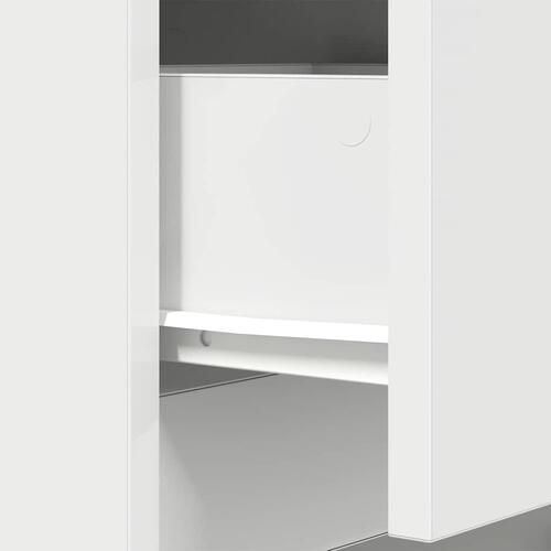 Sengebord 39x35x125 cm konstrueret træ hvid