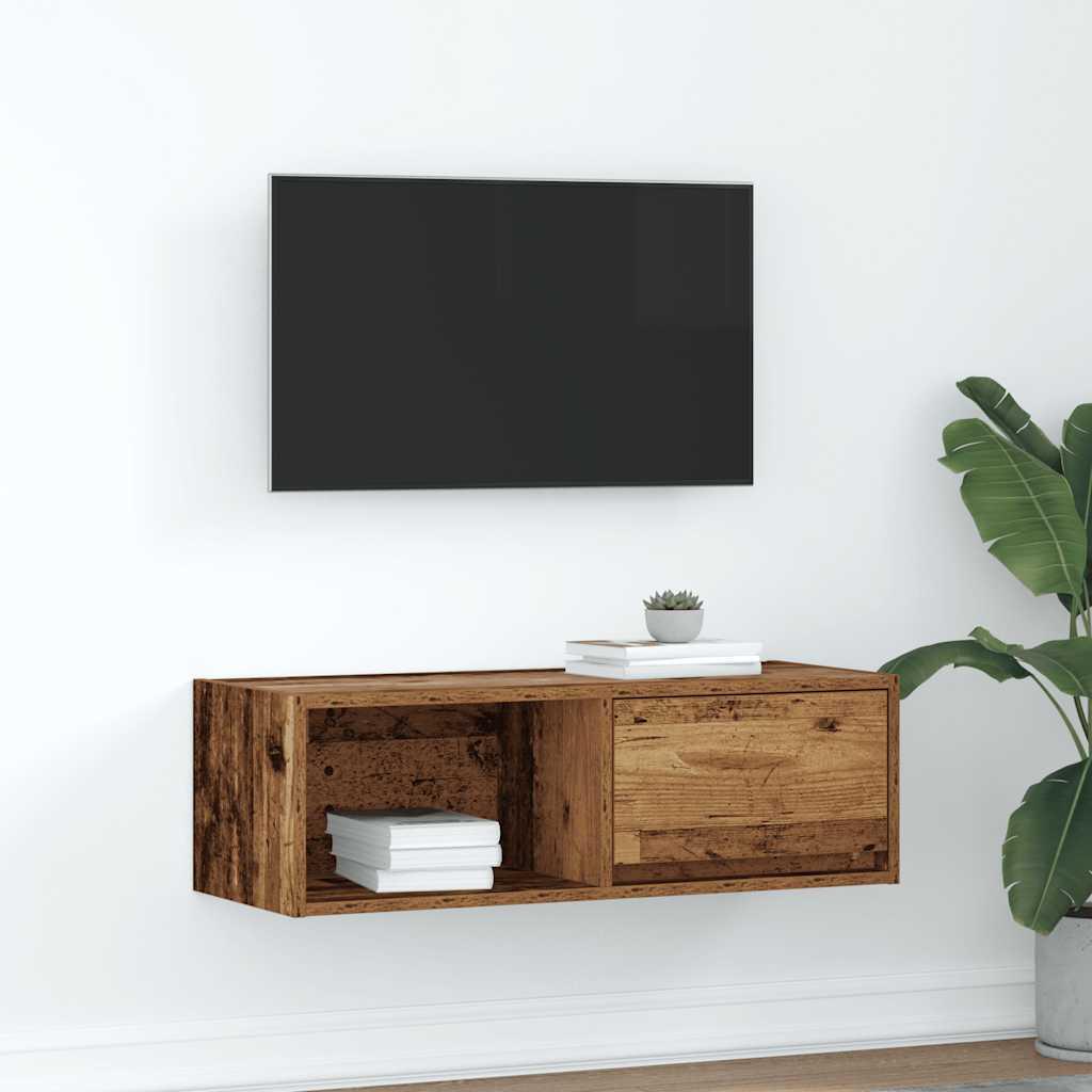 Tv-bord 80x31x25,5 cm konstrueret træ antikt trælook
