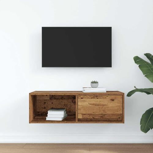 Tv-bord 80x31x25,5 cm konstrueret træ antikt trælook