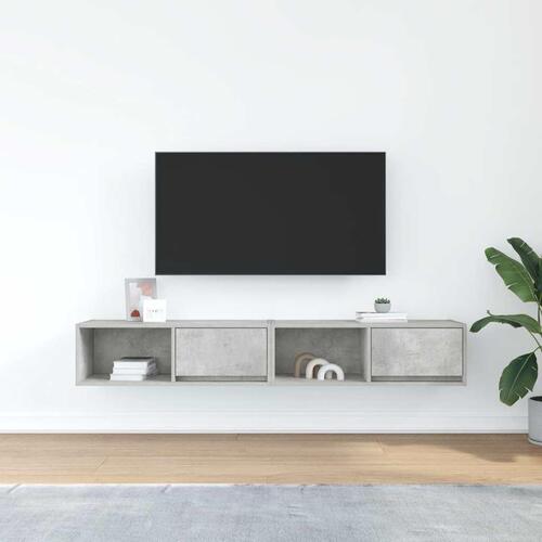 Tv-borde 2 stk. 80x31x25,5 cm konstrueret træ betongrå