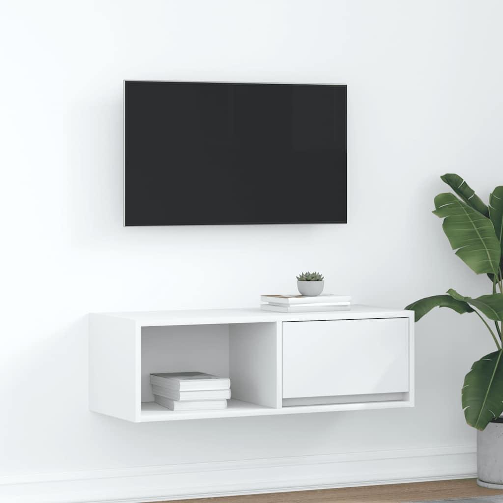 Tv-Bord 60X31X25,5 Cm Konstrueret Træ - 1 / 80 cm / Hvid