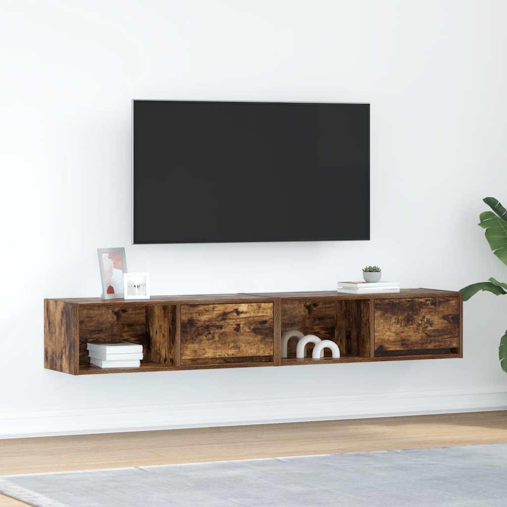 Tv-Bord 60X31X25,5 Cm Konstrueret Træ - 2 / 80 cm / Røget eg