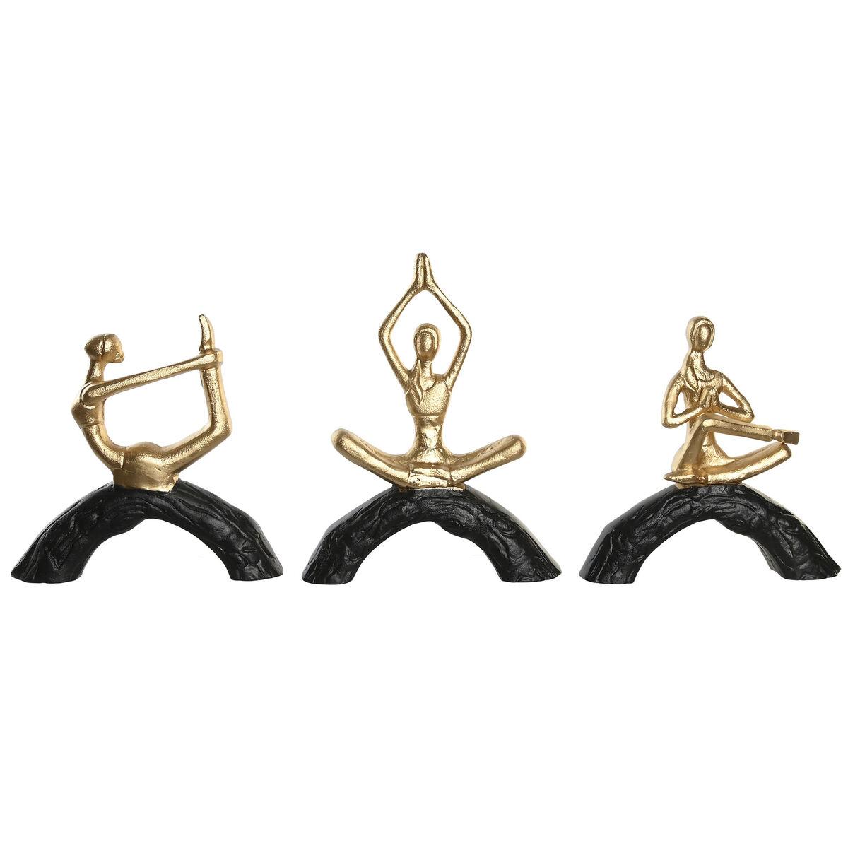 Dekorative yogafigurer, sort/gylden - sæt af 3