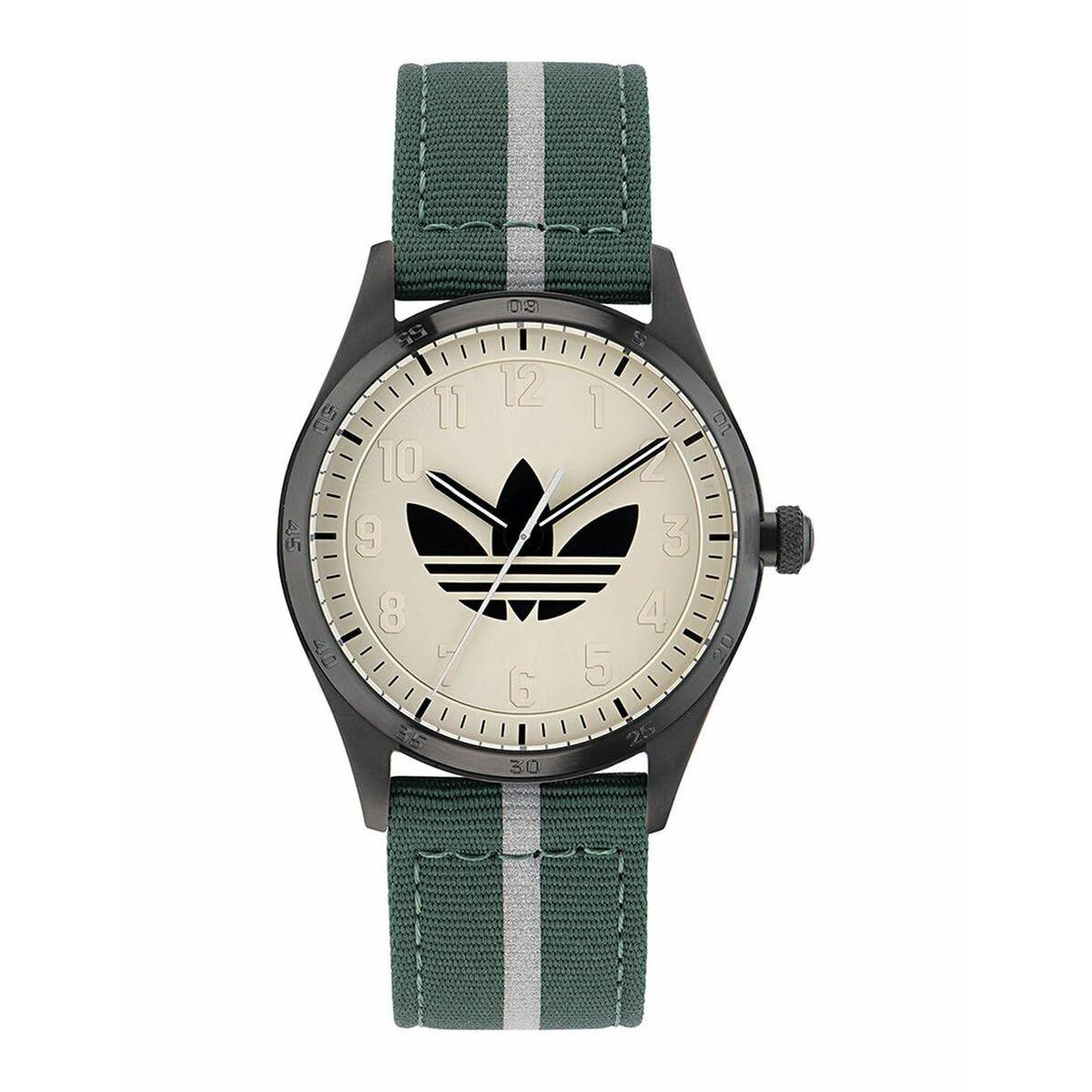 Adidas herreur AOSY23042, Ø 42 mm - grøn rem, beige skive