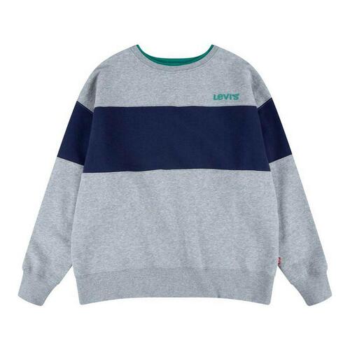 Sweatshirt til Børn Levi's Colorblock Crewneck Lysegrå 16 år