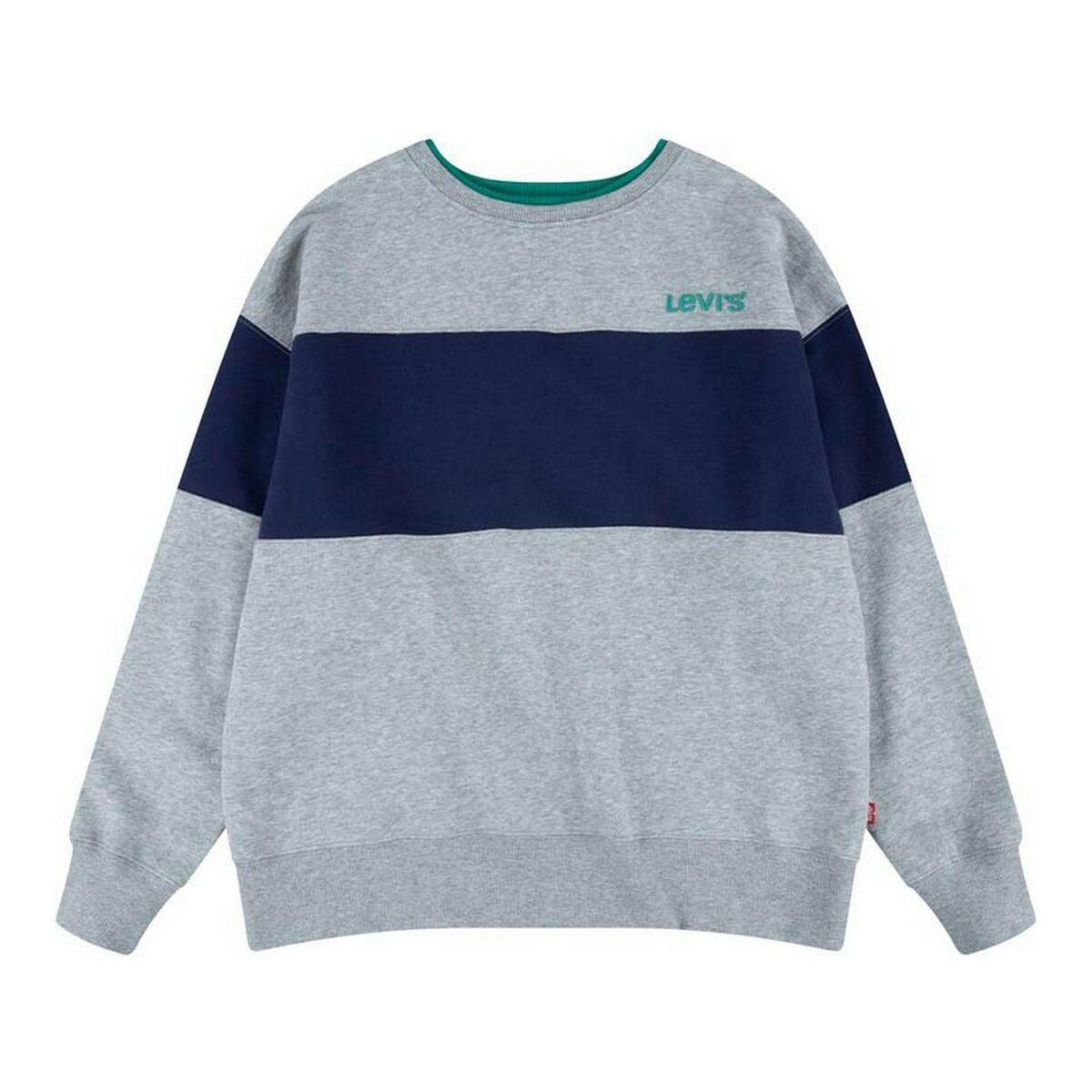 Sweatshirt til Børn Levi's Colorblock Crewneck Lysegrå 16 år
