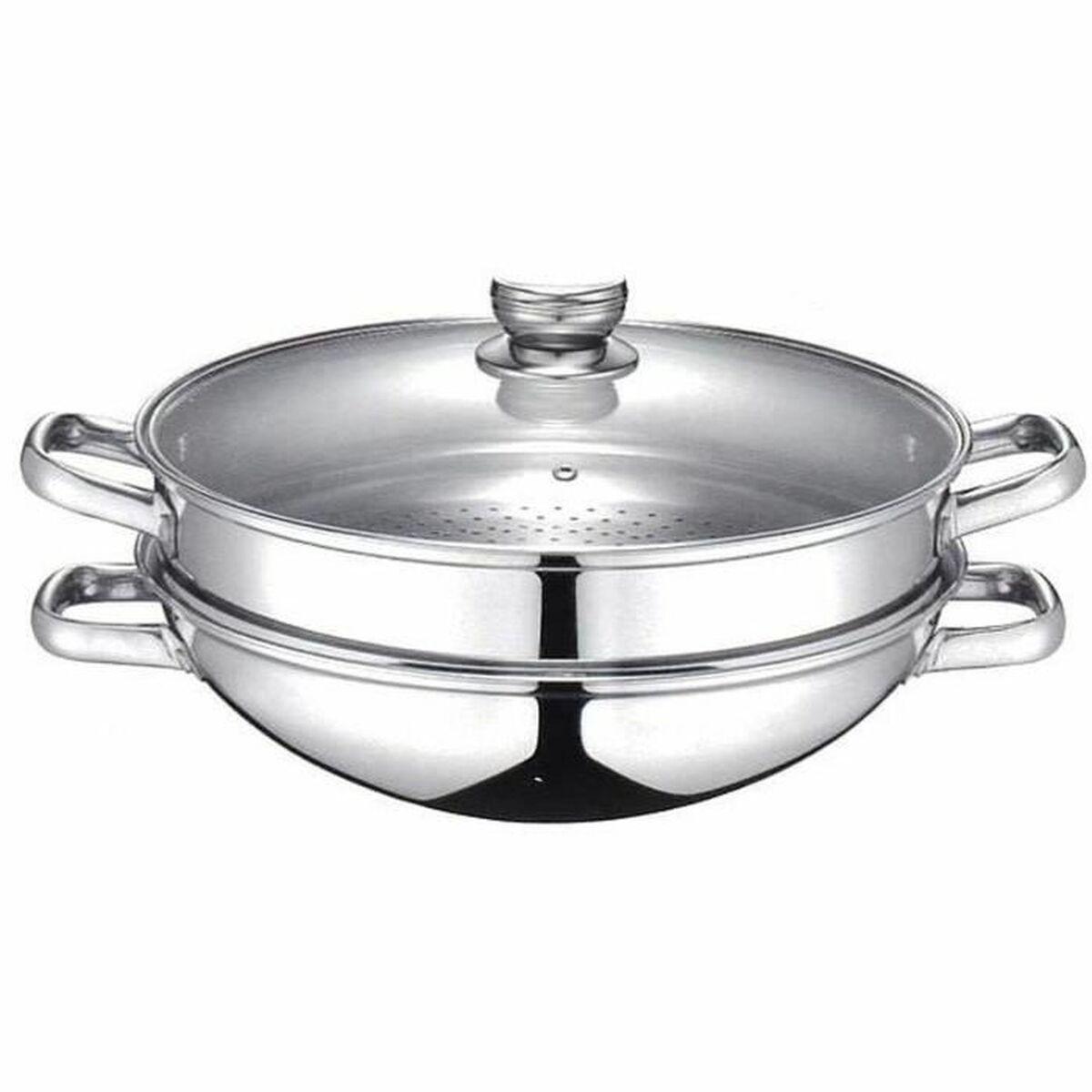 Baumalu Wok 2‑i‑1, rustfrit stål, Ø 32 cm