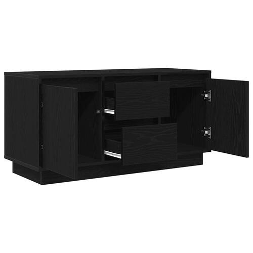 Tv-skab med LED-lys 100x41x50 cm sort-eg