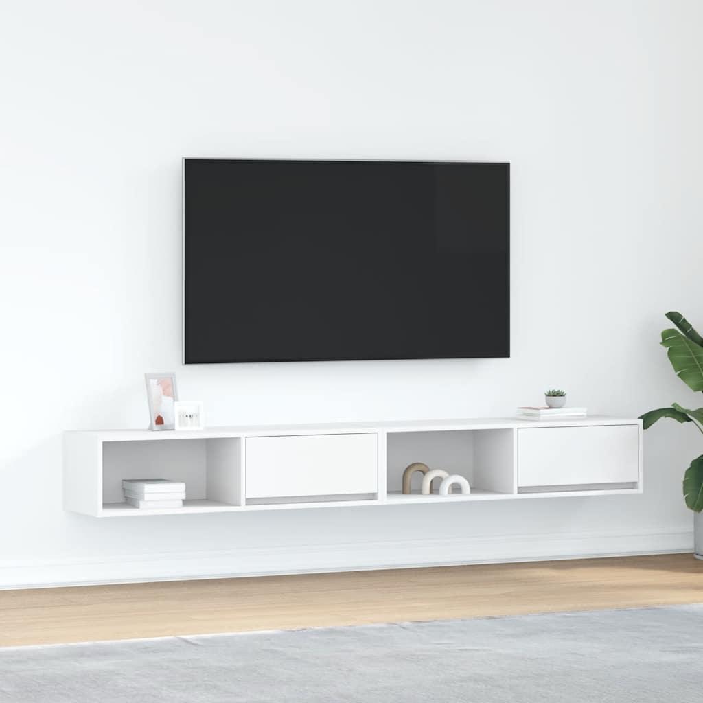 Tv-borde 2 stk. 100x31x25,5 cm konstrueret træ hvid billede