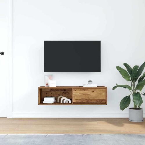 Tv-bord 100x31x25,5 cm konstrueret træ gammelt trælook