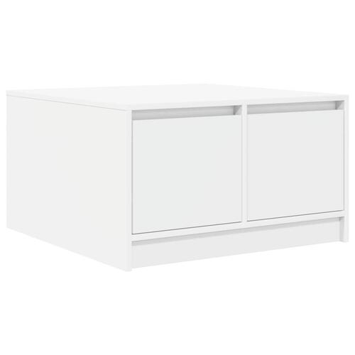 Sofabord med skuffer 70,5x70x40 cm hvid