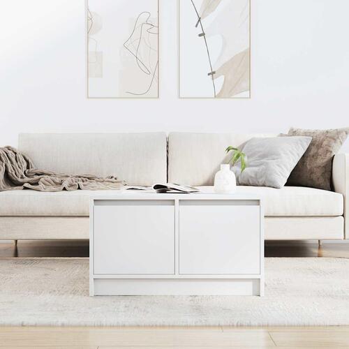 Sofabord med skuffer 70,5x70x40 cm hvid