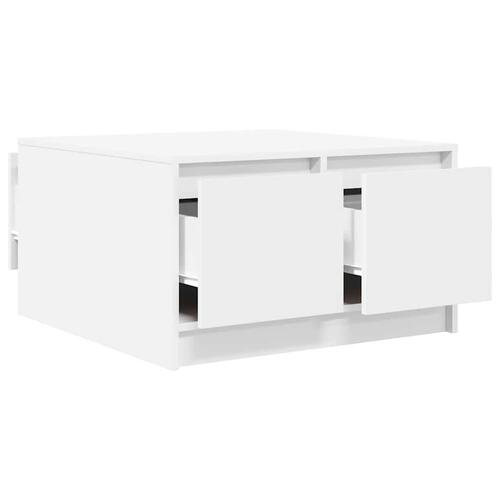 Sofabord med skuffer 70,5x70x40 cm hvid