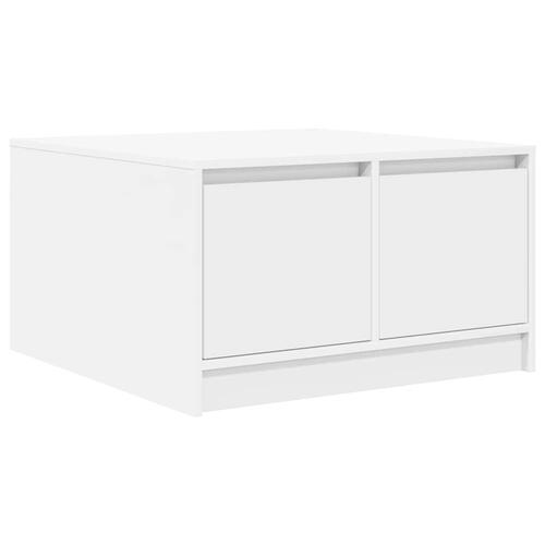 Sofabord med skuffer 70,5x70x40 cm hvid