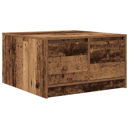 Sofabord med skuffer 70,5x70x40 cm gammelt træ-look