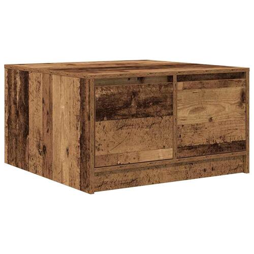 Sofabord med skuffer 70,5x70x40 cm gammelt træ-look