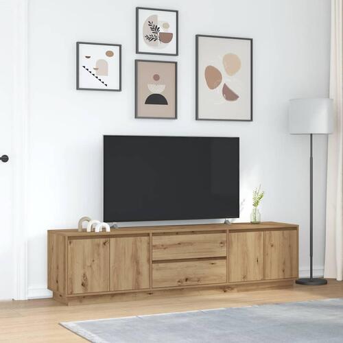 Tv-bord med LED-lys 193,5x41x50 cm kunsteg
