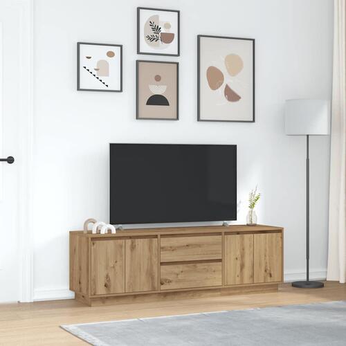 Tv-bord med LED-lys 160,5x41x50 cm kunsteg