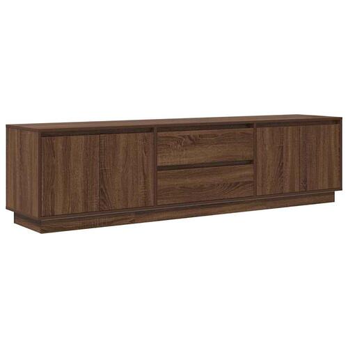 Tv-bord med LED-lys 193,5x41x50 cm brun egetræsfarve