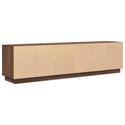 Tv-bord med LED-lys 193,5x41x50 cm brun egetræsfarve