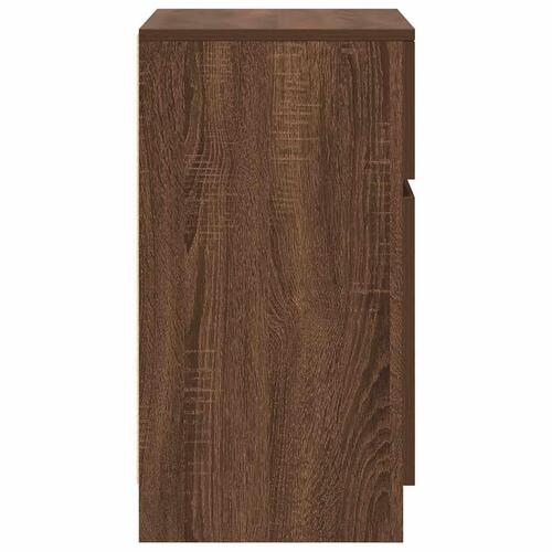 Sengeborde 2 stk. 39x35x65 cm konstrueret træ brun egetræsfarve