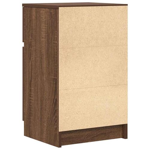 Sengeborde 2 stk. 39x35x65 cm konstrueret træ brun egetræsfarve