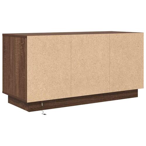 Tv-bord med LED-lys 100x41x50 cm brun egetræsfarve
