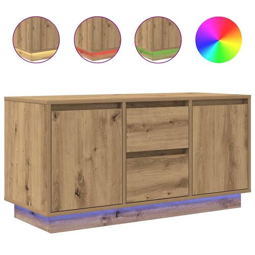 Tv-bord med LED-lys 100x41x50 cm kunsteg