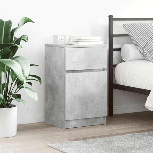 Sengeborde 2 stk. 39x35x65 cm konstrueret træ betongrå