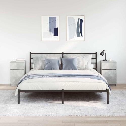 Sengeborde 2 stk. 39x35x65 cm konstrueret træ betongrå