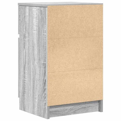 Sengeborde 2 stk. 39x35x65 cm konstrueret træ grå sonoma-eg