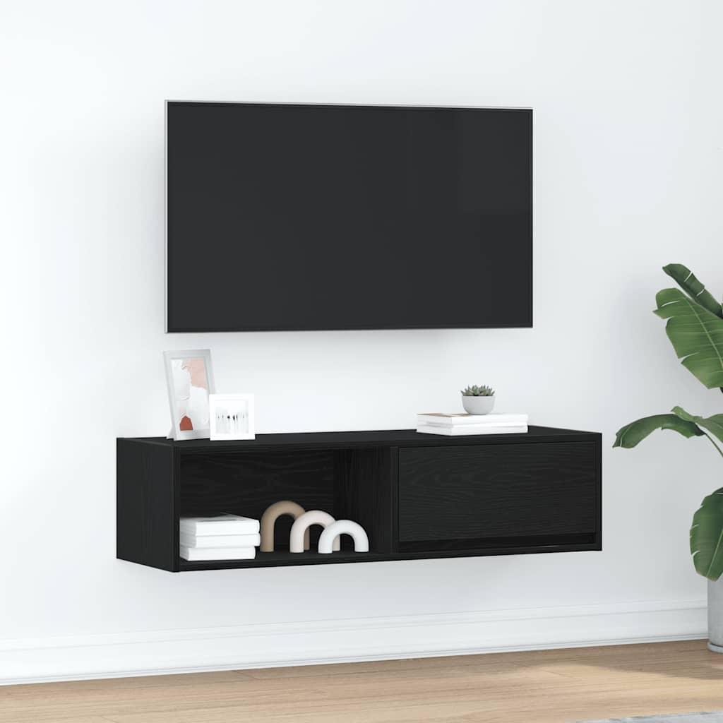 Tv-Bord 60X31X25,5 Cm Konstrueret Træ - 1 / 100 cm / Sort eg